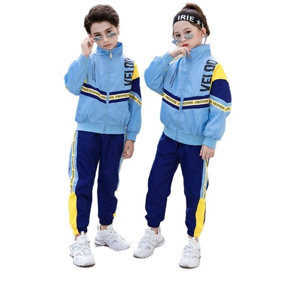 运动风班服套装小学生校服棒球服中生儿童四件套学院风长裤定制潮