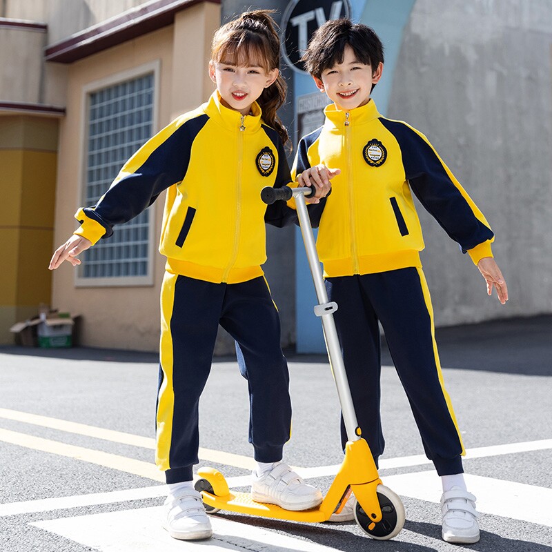 校服套装小学生班服三件套中国风儿童纯棉运动服幼儿园园服春秋装