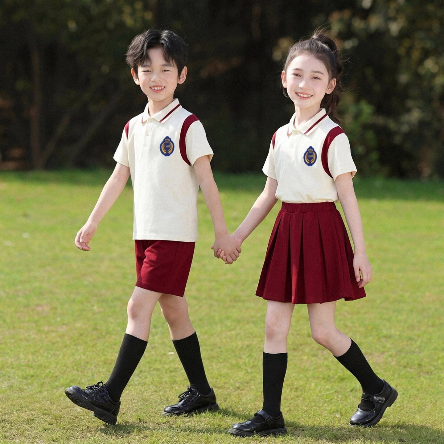 小学生校服民族年级学院风白衬衫百褶裙六一短袖开幕式舞蹈诗歌