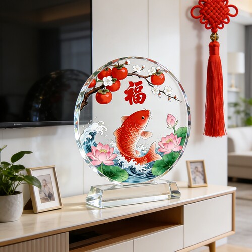 精品年年有鱼富贵鱼摆件客厅桌面雕塑开业贺礼阖家兴旺喜庆装饰品