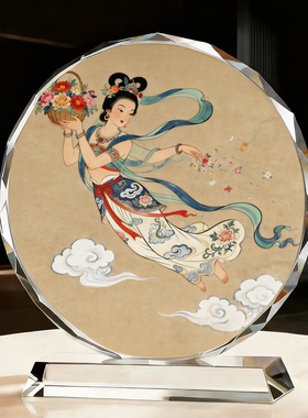 敦煌仙女水晶摆件飞天仙姿装饰品