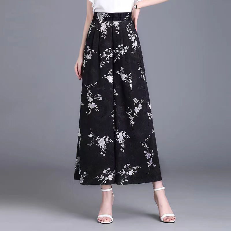 妈妈女冰丝阔腿裤裙夏季2