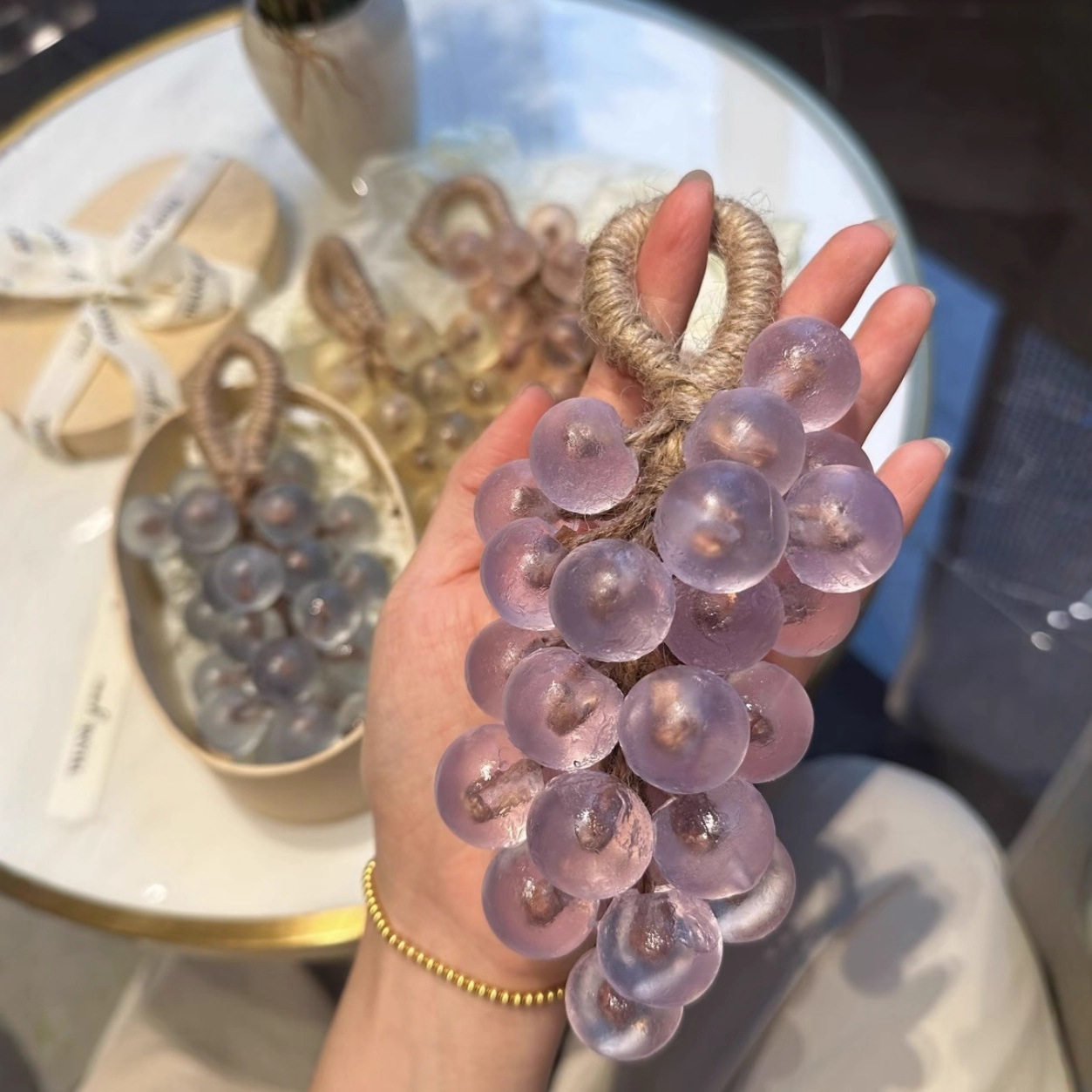 教师节手工皂新款水晶葡萄手工皂迷你透明葡萄串香皂送女老师礼物