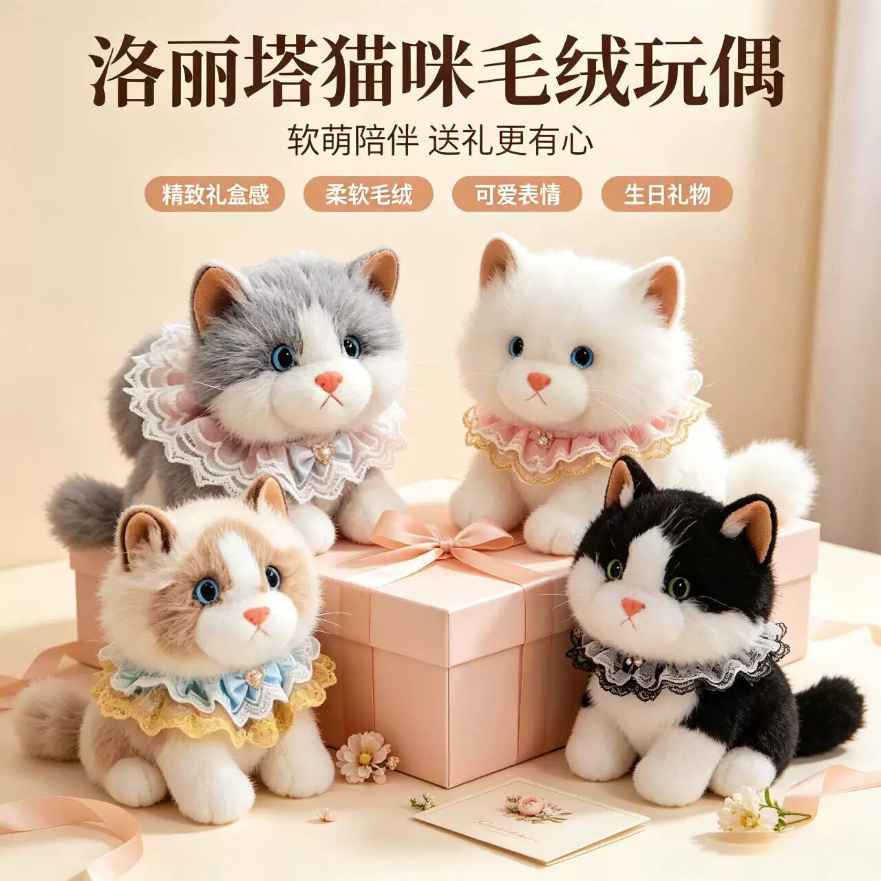 仿真布偶猫公仔会叫毛绒玩具猫咪