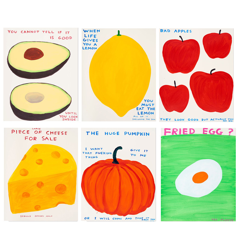 多巴胺趣味水果墙贴面包店咖啡馆装饰画芯客餐厅背景墙自粘贴纸画