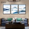 New Chinese style Buddhist mood Ink Landscape painting Lucky a living room Decorative painting sofa Background wall Triplet mural Restaurant Hanging picture