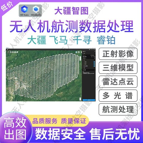 航测代跑图/无人机跑图/大疆智图代跑正射影像/代跑三维模型