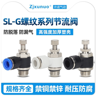 G02密封圈节流阀可调速气缸限流气管快插快速接头 精品黑白色SL8