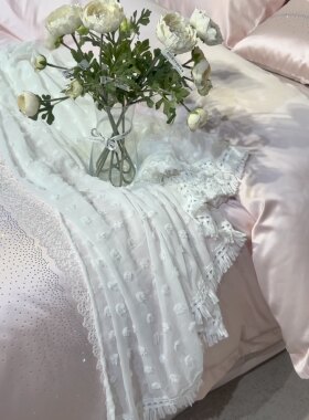 床纱 搭配沙发巾床尾床旗1.5*2.5米法式浪漫仙女床上用品毛毛球纱