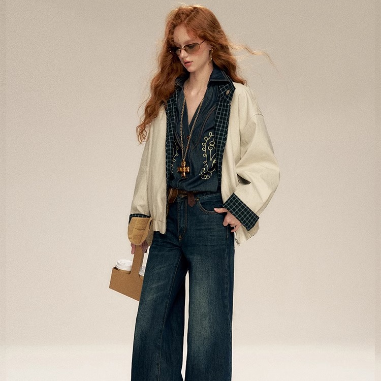 IHDXD 25AW 双面穿夹克 深色牛仔直筒裤