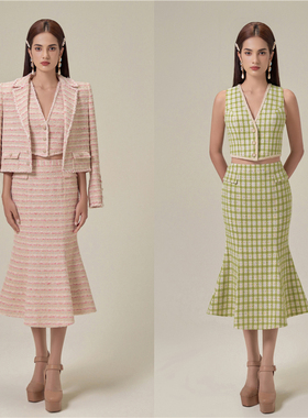 【M】品牌授权越南Montsand秋冬新款通勤时尚小香风套装