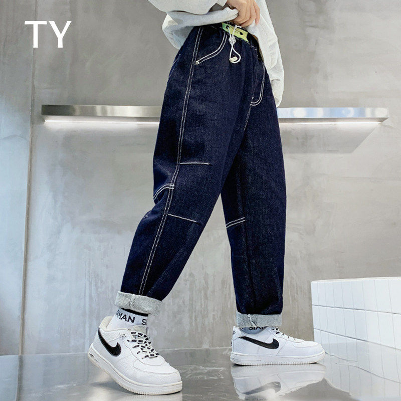 童格尼男童牛仔长裤 2025新款春装痞帅风格休闲长裤 韩国TY童装16