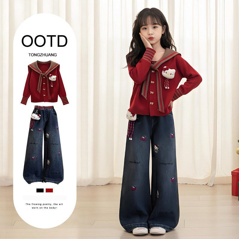 法国BERYDIA女童装过年红色穿搭2026马年本命年衣服大童过新套装