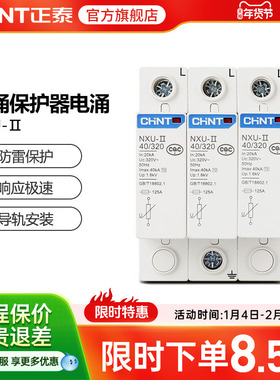 正泰浪涌保护器电涌NXU-ⅡG 40kA/440V 电源防雷家用避雷器3P 4P