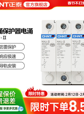 正泰浪涌保护器电涌NXU-ⅡG 40kA/440V 电源防雷家用避雷器3P 4P