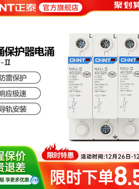 正泰浪涌保护器电涌NXU-ⅡG 40kA/440V 电源防雷家用避雷器3P 4P