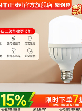 正泰led灯泡E27螺口15W28W高亮球泡灯节能灯泡单灯螺旋灯泡光源座