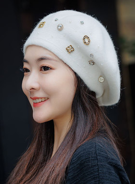 贝雷帽女款羊毛秋冬季保暖时尚