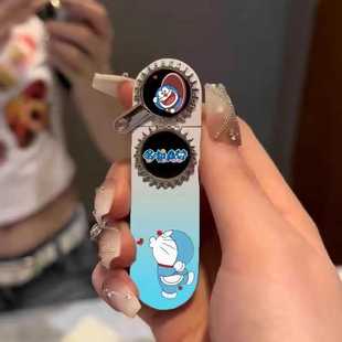 梦幻哆啦a梦叮当猫渐变摇臂齿轮打火机防风充气可爱卡通送男友潮