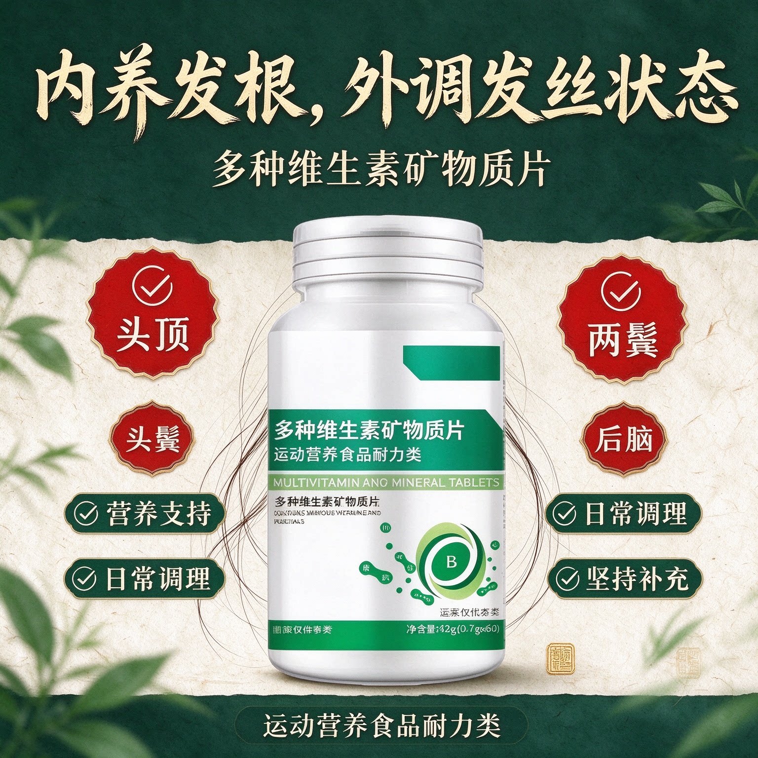 国产多维矿物片乌发防断焕黑