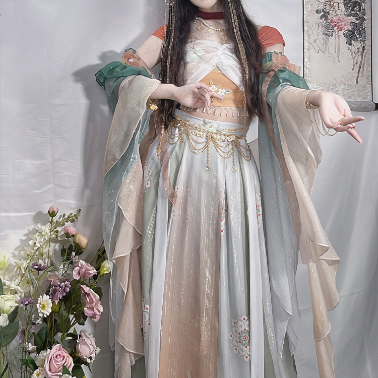 新款汉服女敦煌飞天汉元素异域风情西域公主古典舞蹈演出服装