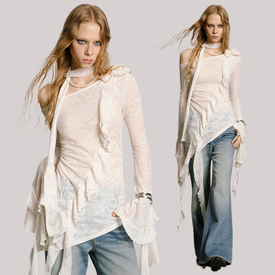 USS早秋斜肩设计感上衣