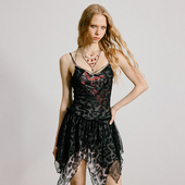 uss辣妹豹纹吊带连衣裙女新款 设计感小众修身 显瘦短裙子