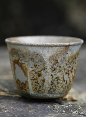 景德镇柴烧无釉柴窑裸烧自然落灰窑宝级手工主人品茗单杯茶具手捏