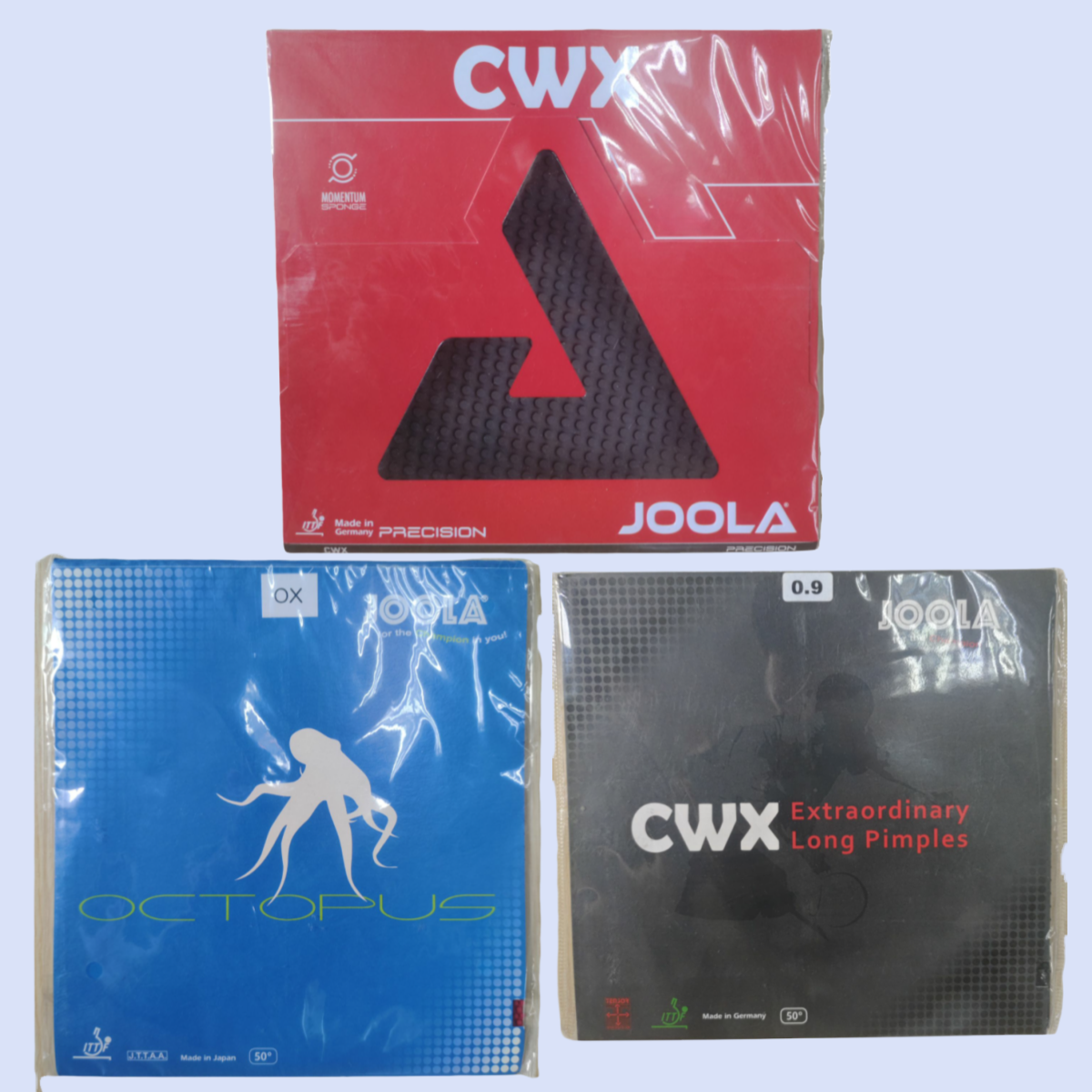 北京航天 JOOLA优拉CWX陈卫星尤拉章鱼长胶乒乓球胶皮Octopus