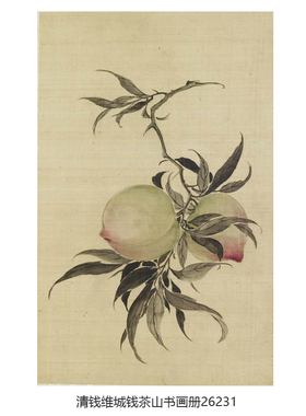 清钱维城钱茶山书画册水墨花鸟画
