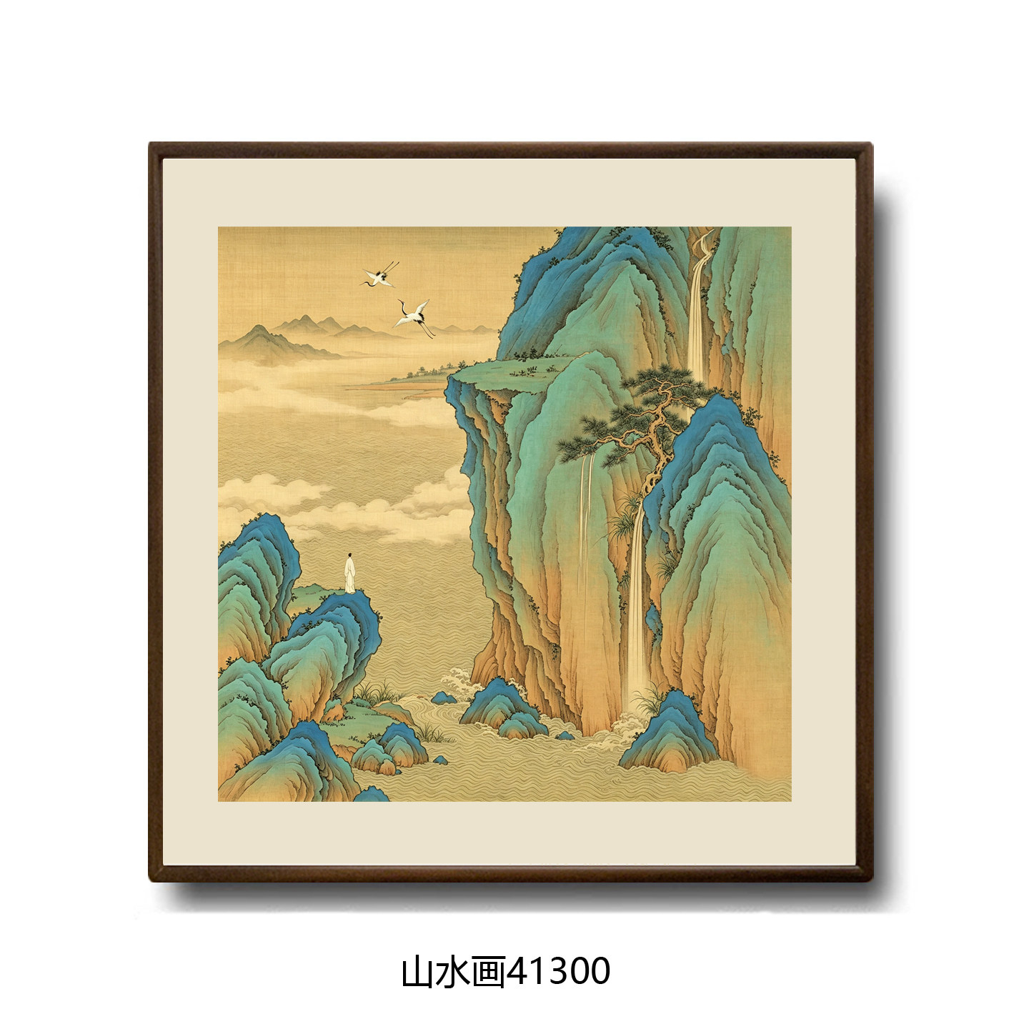 青绿山水画仿古名画客厅玄关卧室茶楼挂画字画新中式装饰画禅意画