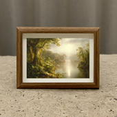 丘奇写实风景名画挂画字画摆台办公室书房玄关装 饰竖幅北欧画礼物