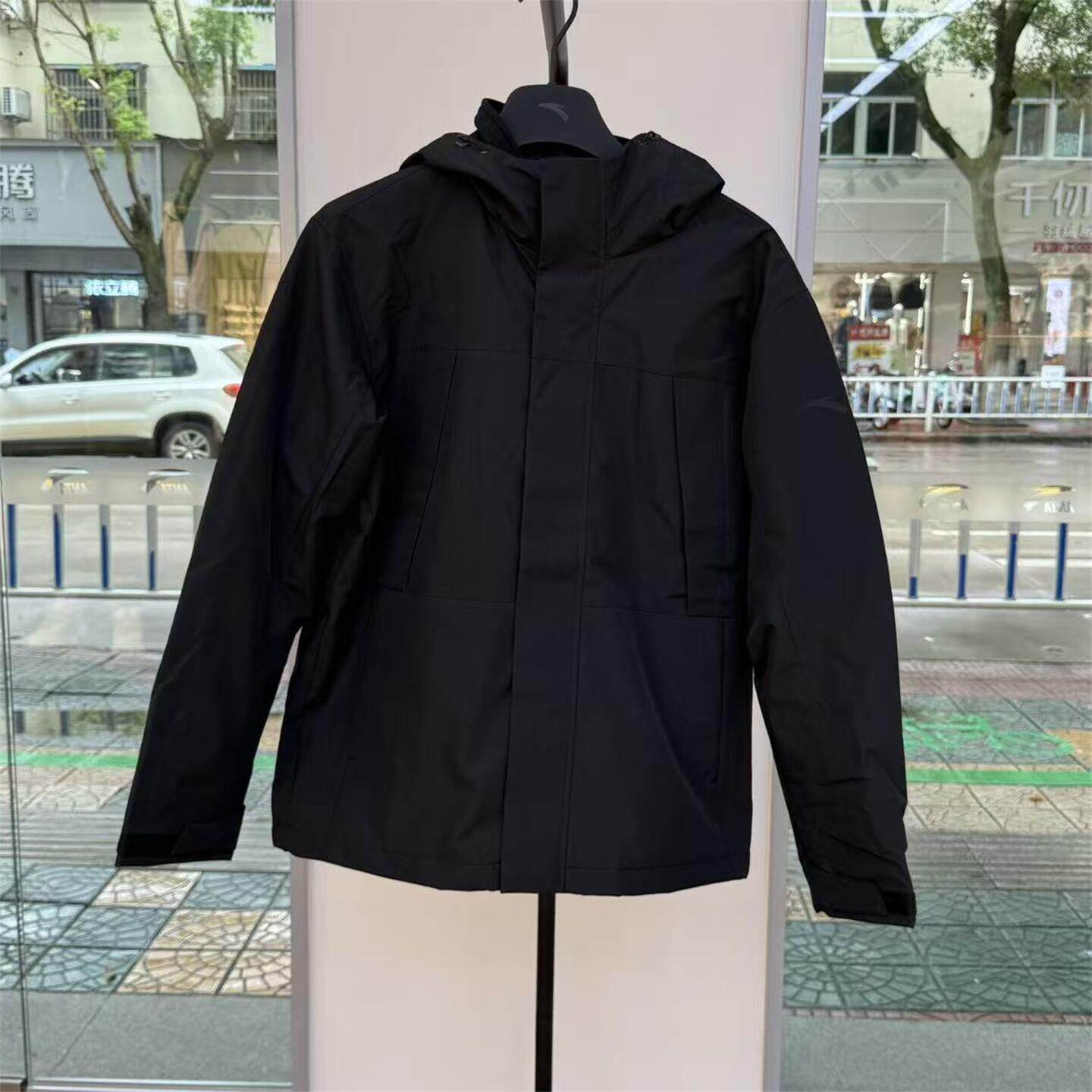 安踏冲锋衣男抓绒内胆三合一外套2025冬梭织上衣两件套152547626