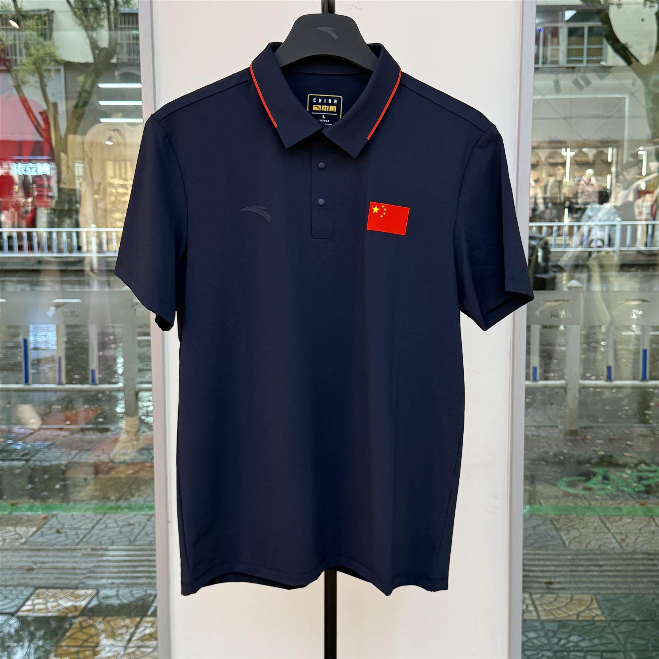 安踏国旗男装2026夏综训运动冰纱透气短袖POLO衫152627108