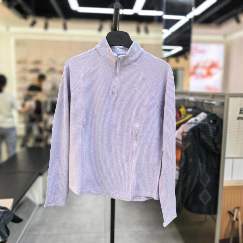 安踏soft-wool羊毛长袖t恤女冬季新款户外加绒运动上衣162646406N