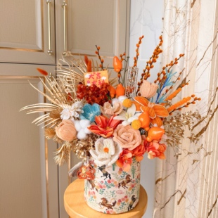 2026马年年宵花抱抱桶扭扭棒花桶成品手工diy材料包新年礼物装饰