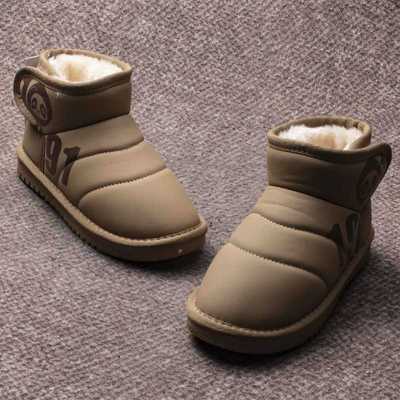 女童加绒保暖防水防滑雪地靴