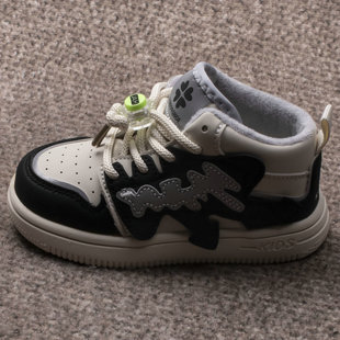 包邮 百搭板鞋 冬季 高帮二棉男童时尚 606防滑软底 加绒宝宝运动鞋