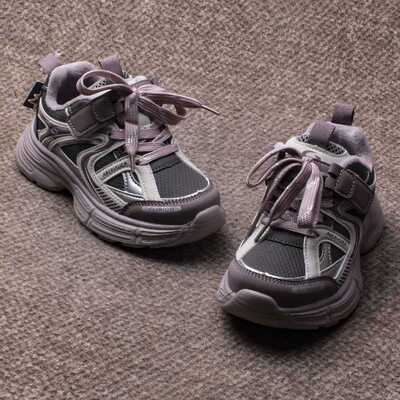 女童魔术贴冬季保暖防滑老爹鞋