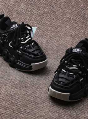 春季儿童轻便防滑耐磨老爹鞋男女潮流运动鞋9281魔术贴百搭中童鞋