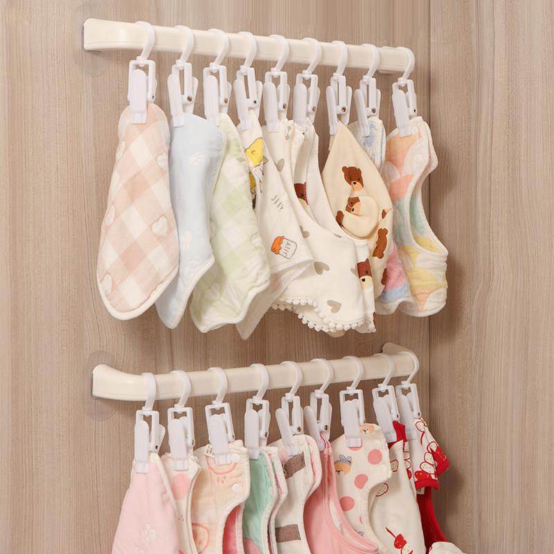 新疆包邮宝宝帽子收纳夹子挂钩婴儿口水巾毛巾袜子衣柜壁挂多功能