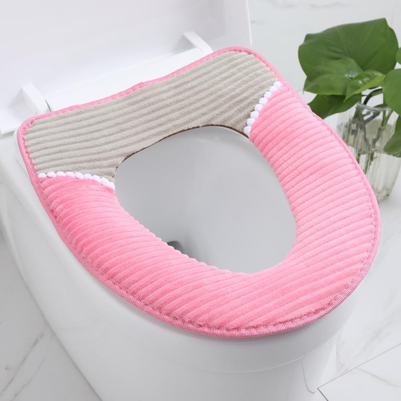 新疆包邮马桶垫坐垫暖暖珊瑚绒家用拉链式防水可爱u形通用坐便器
