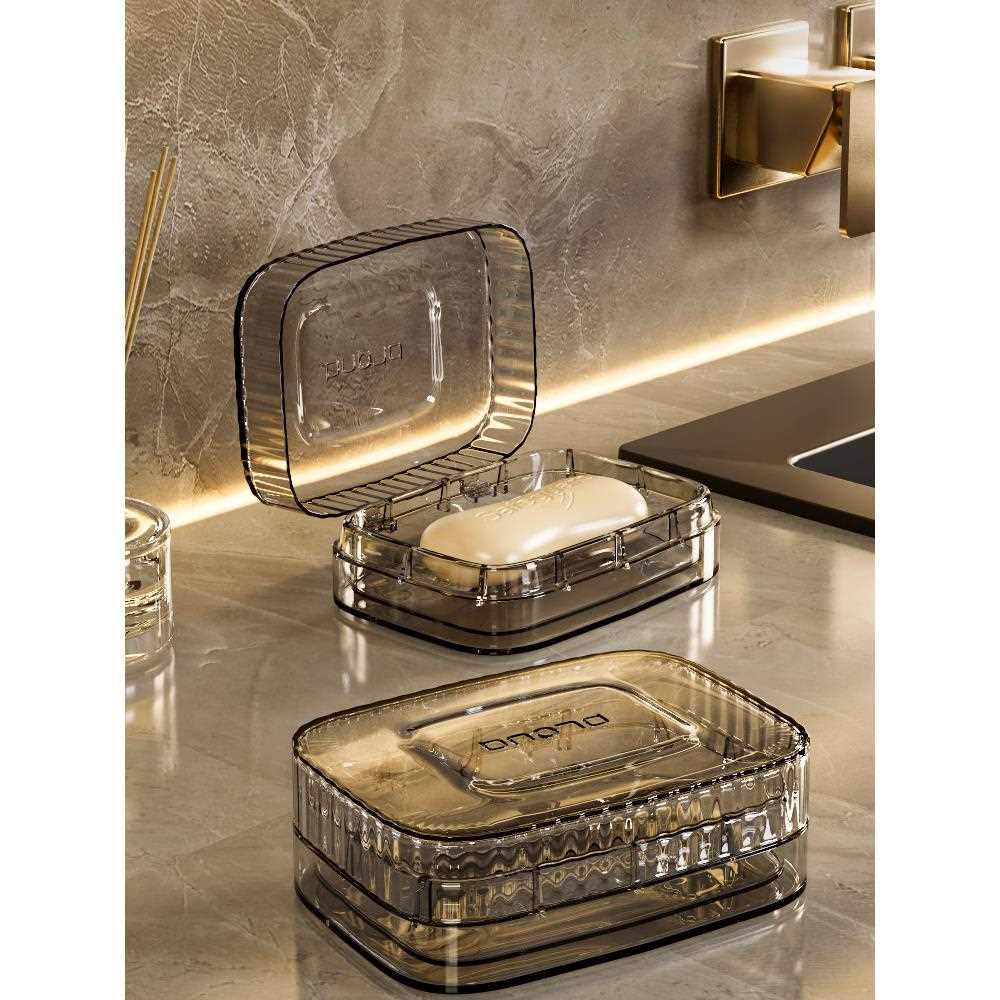 新疆包邮肥皂盒家用轻奢高颜值双层沥水带孔创意肥皂架浴室旅行香