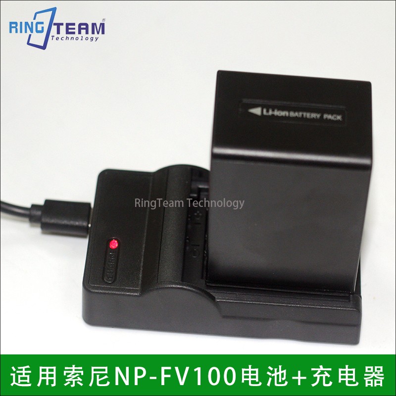 NP-FV100电池+USB充电器HDR-CX610E CX450 CX680摄像机FV70 FV50
