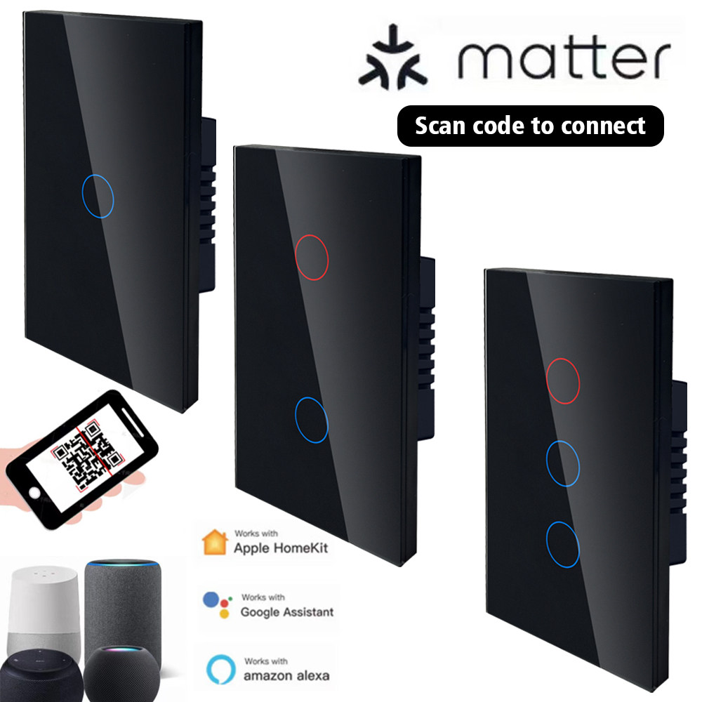 matter外贸爆品专供墙壁智能开关支持alexa谷歌苹果音箱