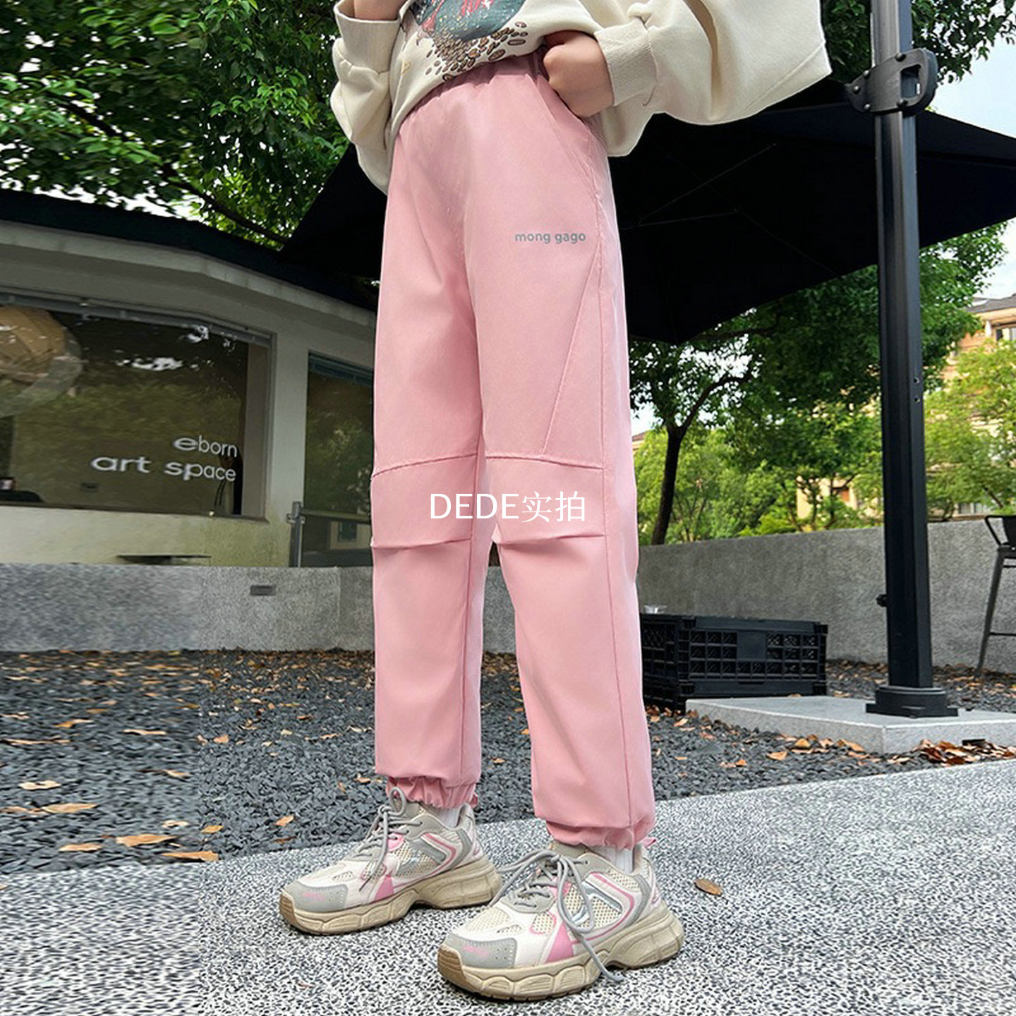 儿童薄绒软壳冲锋裤秋冬男女童简裤子