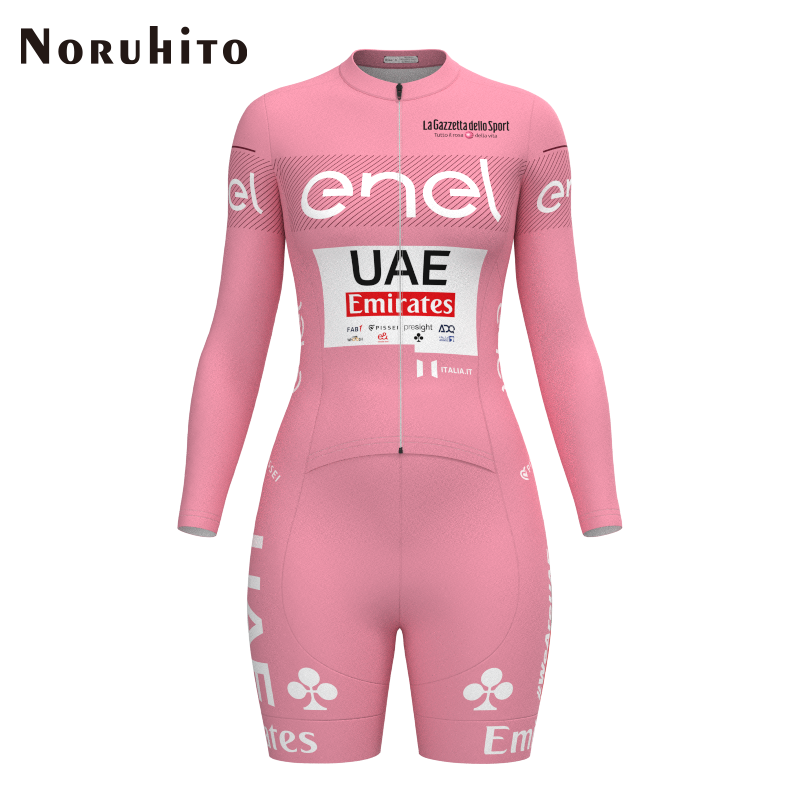 连体骑行服环法波加查环意粉骑行服长短袖男女自行车服UAE
