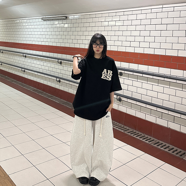 美式重工刺绣贴布短袖T恤