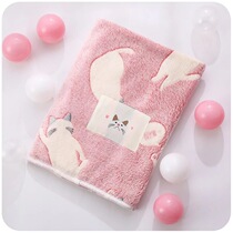 Student napping blanket cat coral flannel warm napping blanket knee office shawl bed single winter