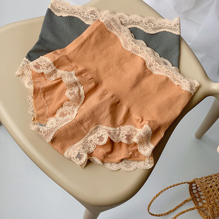 女大码 头产后底裤 胖mm高腰收腹提臀内裤 蕾丝纯棉裆裤 秋冬短裤 新款